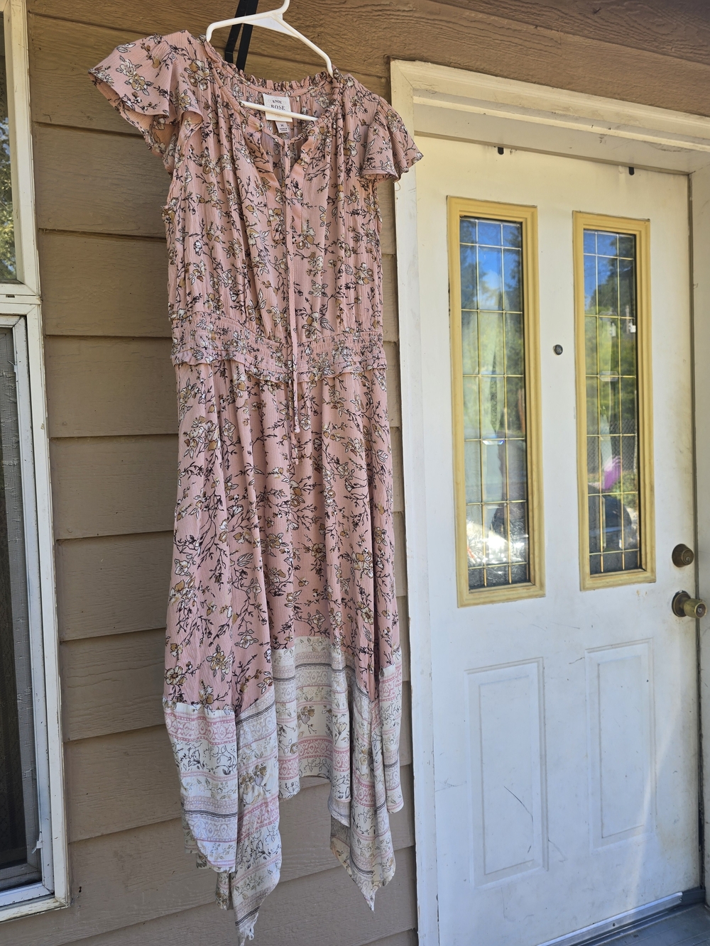 Knox Rose Cottagecore Dusty Pink Floral High-Low Dress - Medium